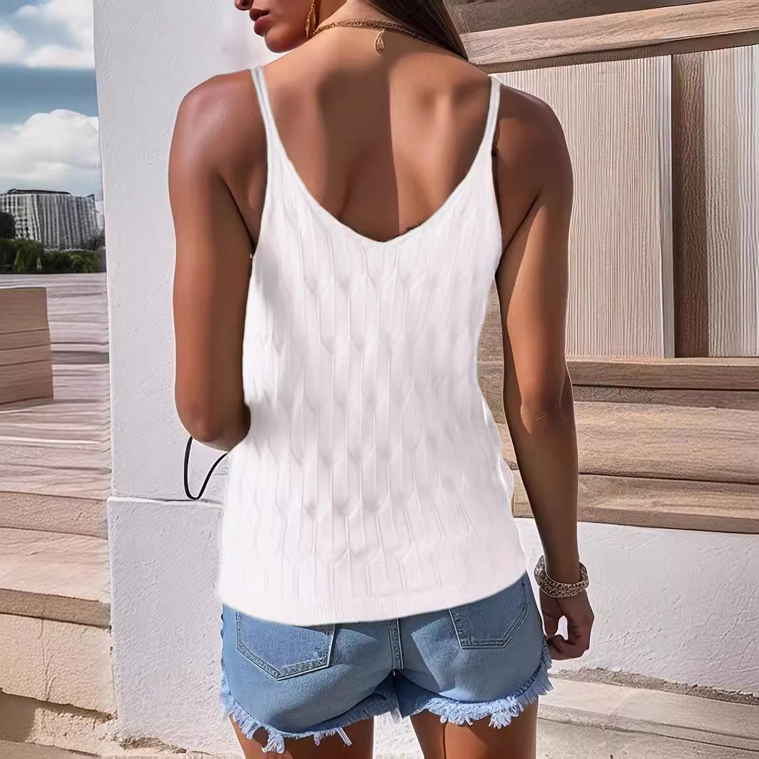 Women's Camisole Knitted Thin Strap Bottoming Shirt Casual Small Vest/suspenders/tube Top