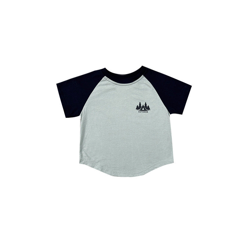 Children's Mountain Outdoor Style Raglan Sleeves Shirt Children's T-shirt