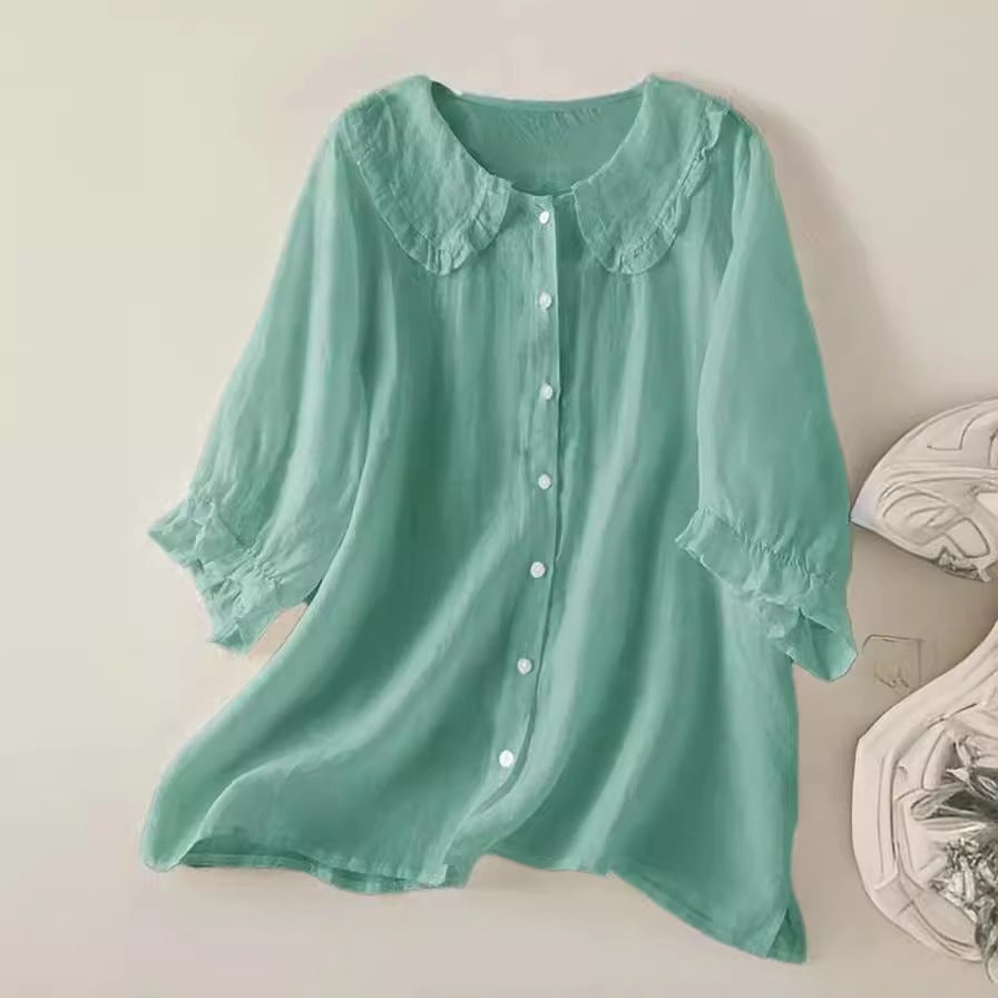 Women's Loose Shirt Design Cotton Linen Summer Clothing