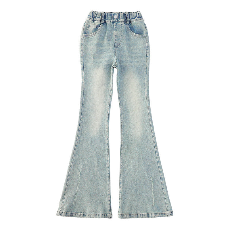 Children's Western Style Leisure Stretch Horn Spring Children's Pants