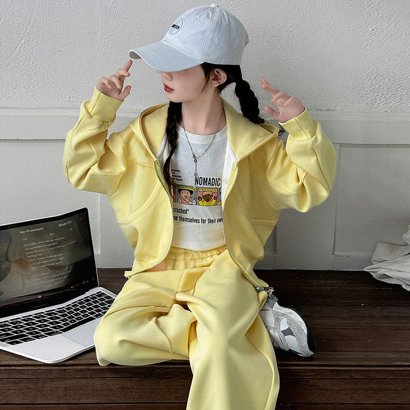 Women's Spring Fashionable Korean Style Teens Coat Sports Children's Suit