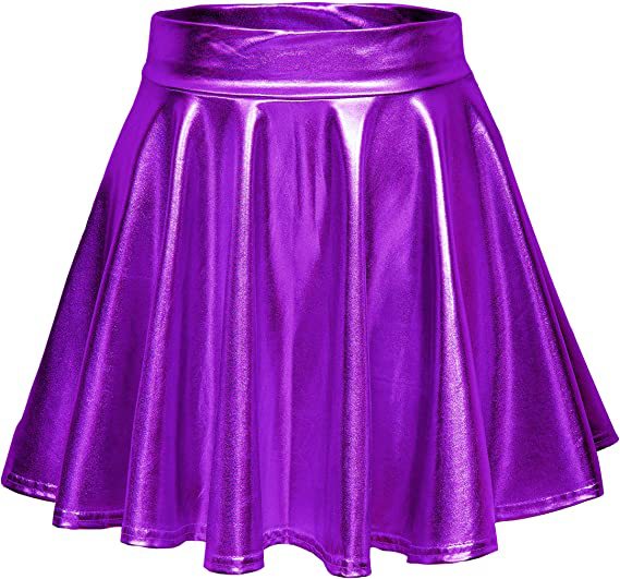 Sexy Performance Stage Leather Glossy Pleated A- Skirt