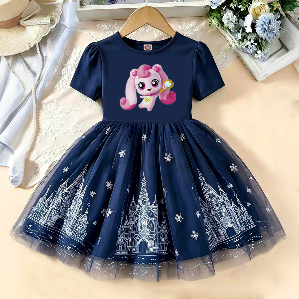Children's Wonderful Cute Summer Short Sleeve Princess Gauze Children's Dress