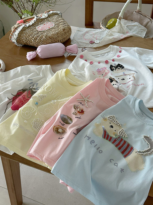 Children's Summer Cartoon Ice Feeling Fashion Pattern Children's T-shirt
