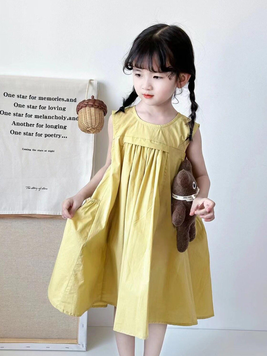 Children's Summer Cotton Korean Style Fashionable Sleeveless Clothing Vest Children's Dress