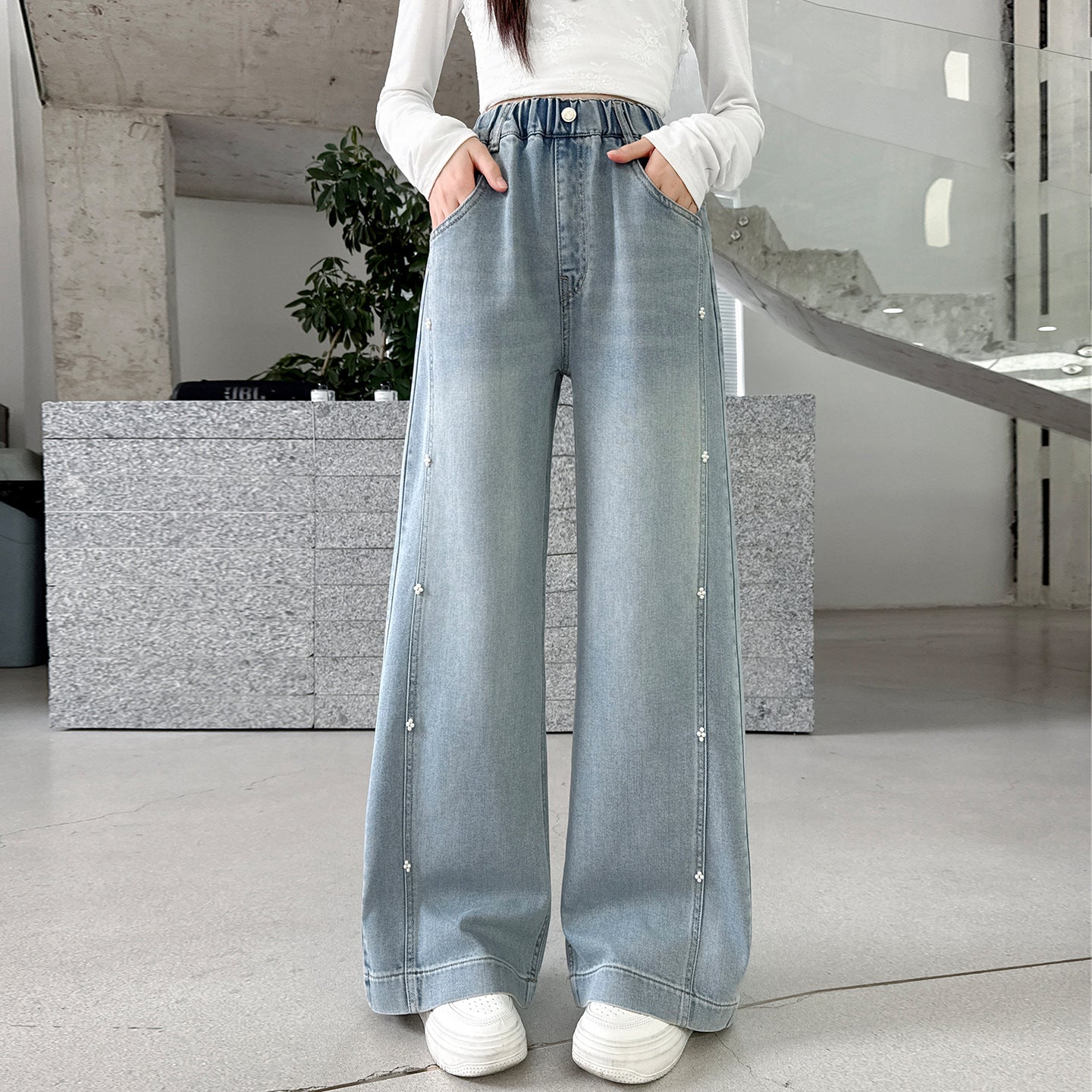 Jeans The Big Beaded Junior High School Children's Pants