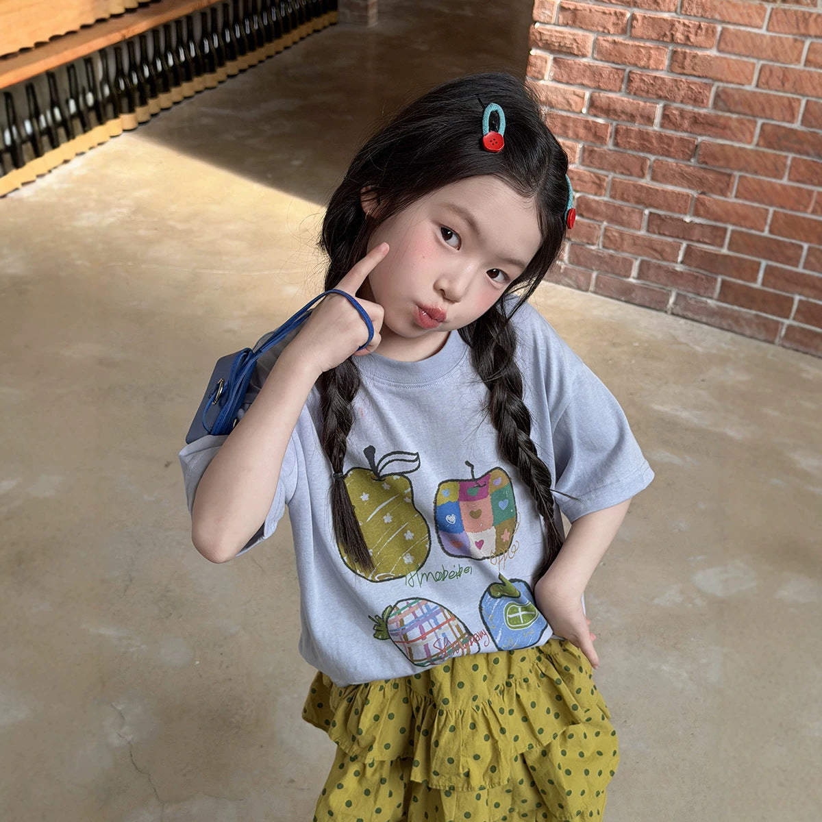 Children's Style Half Sleeve Cotton Cool Lightweight Breathable Top Cartoon Children's T-shirt