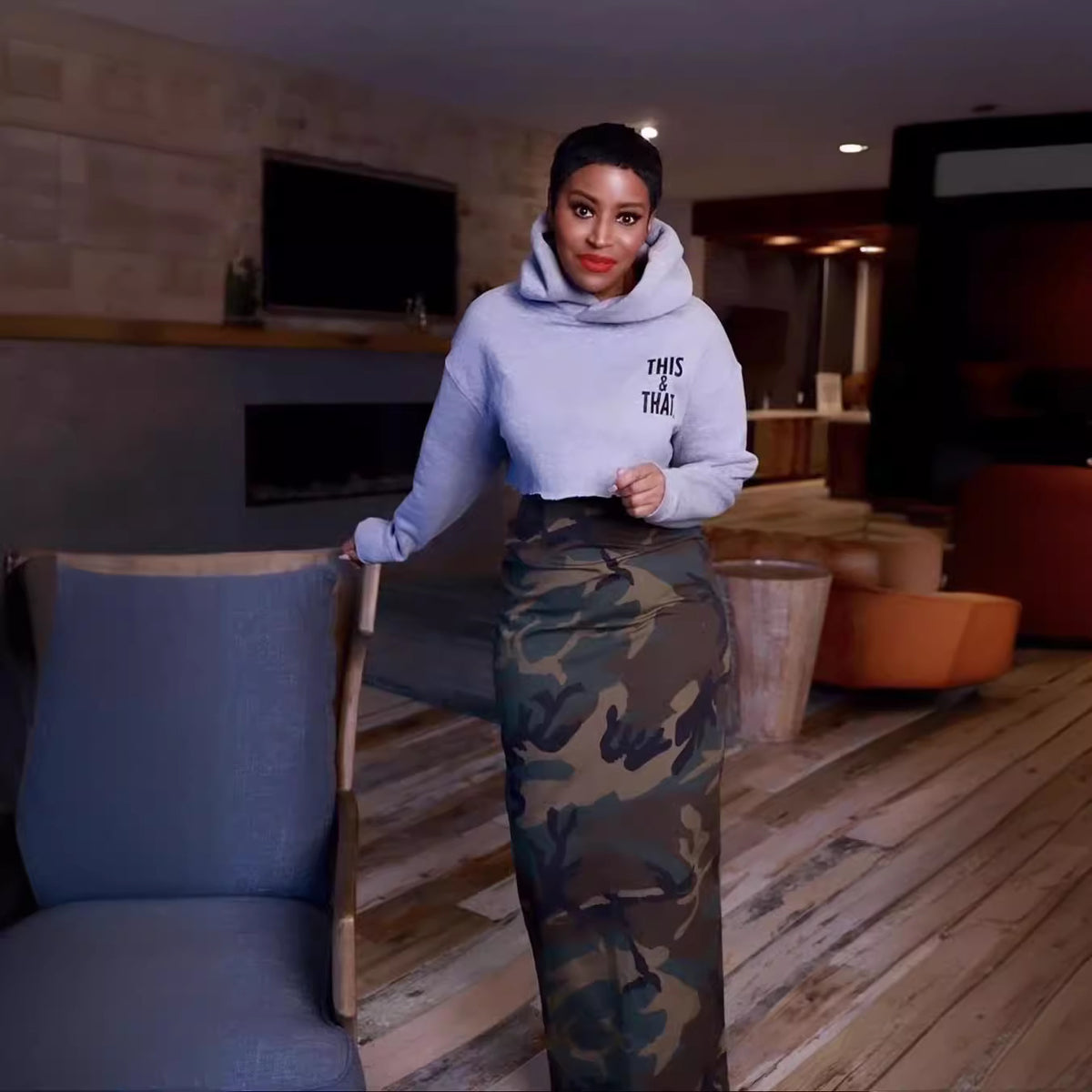 Innovative Women's Fashion Camouflage Back Slit Skirts