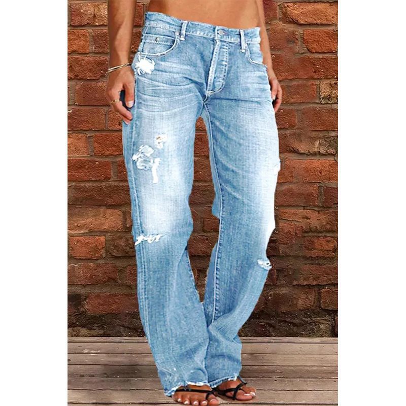 Charming Women's Slimming Washed Bell-bottom Trousers Women's Jeans