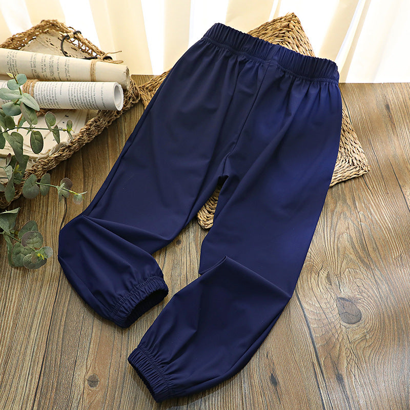 Children's Summer Air Conditioning Boys Zipper Panda Classmates Clothing Live Children's Pants