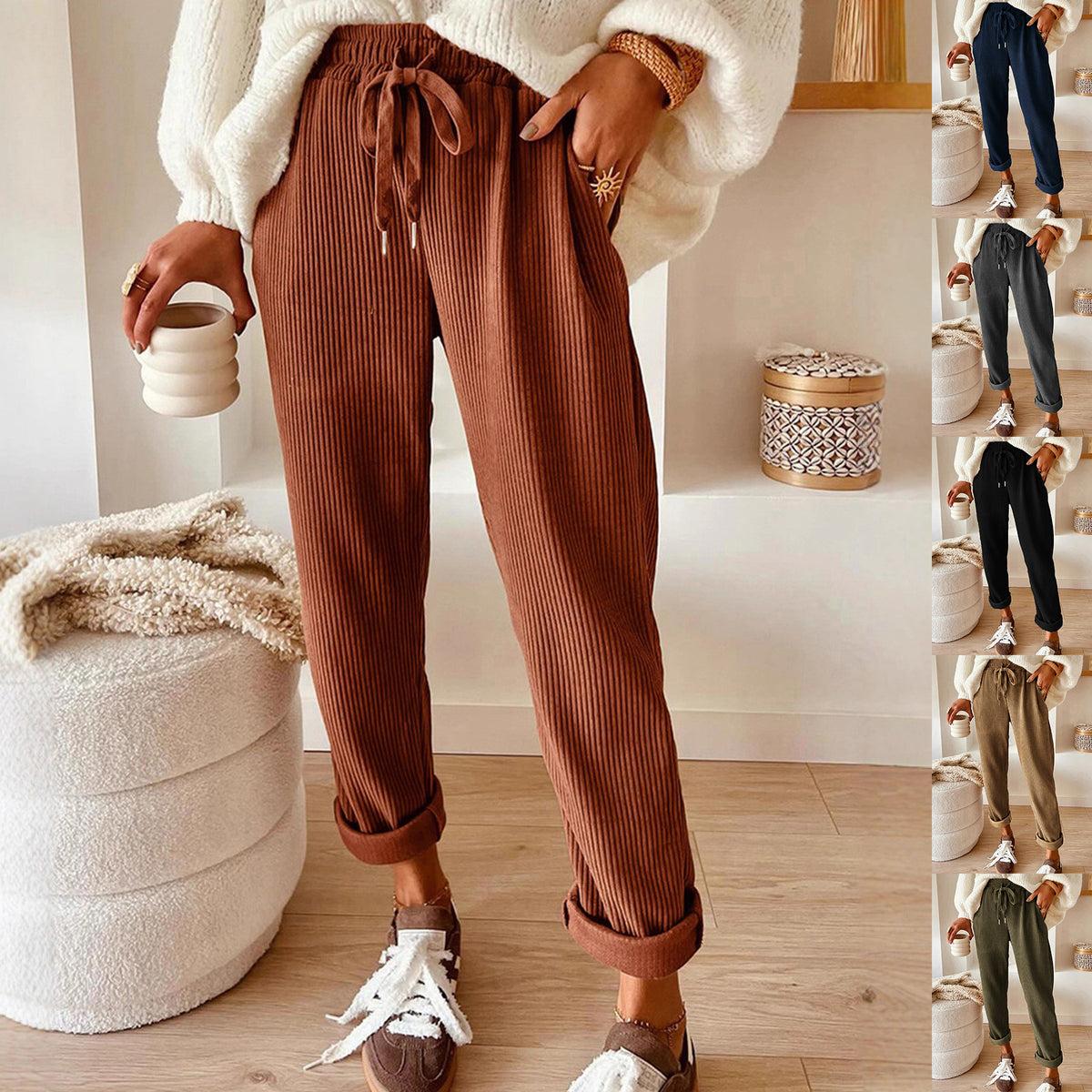 New Women's Clothes Fashion Solid Color Casual Pants