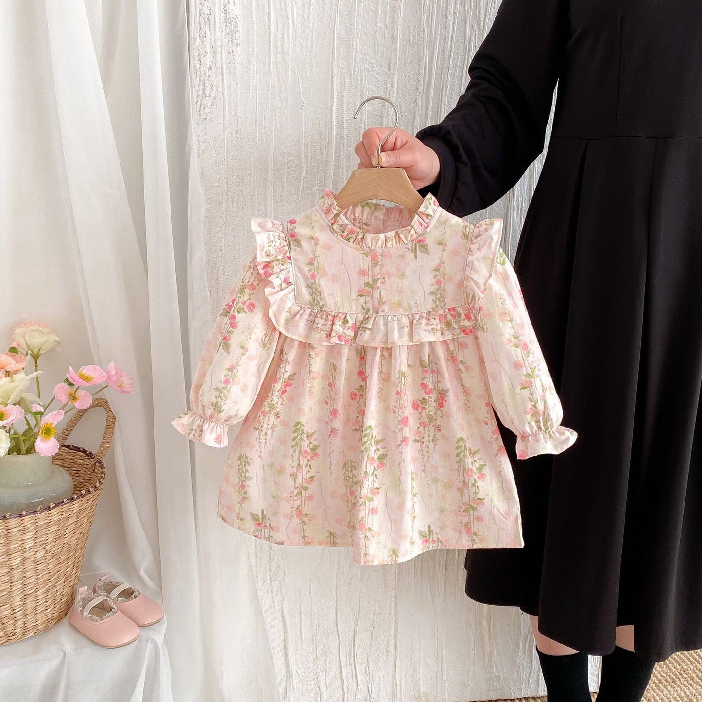 Spring Tree Lacework Long Sleeve Flower Princess Floral Children's Dress