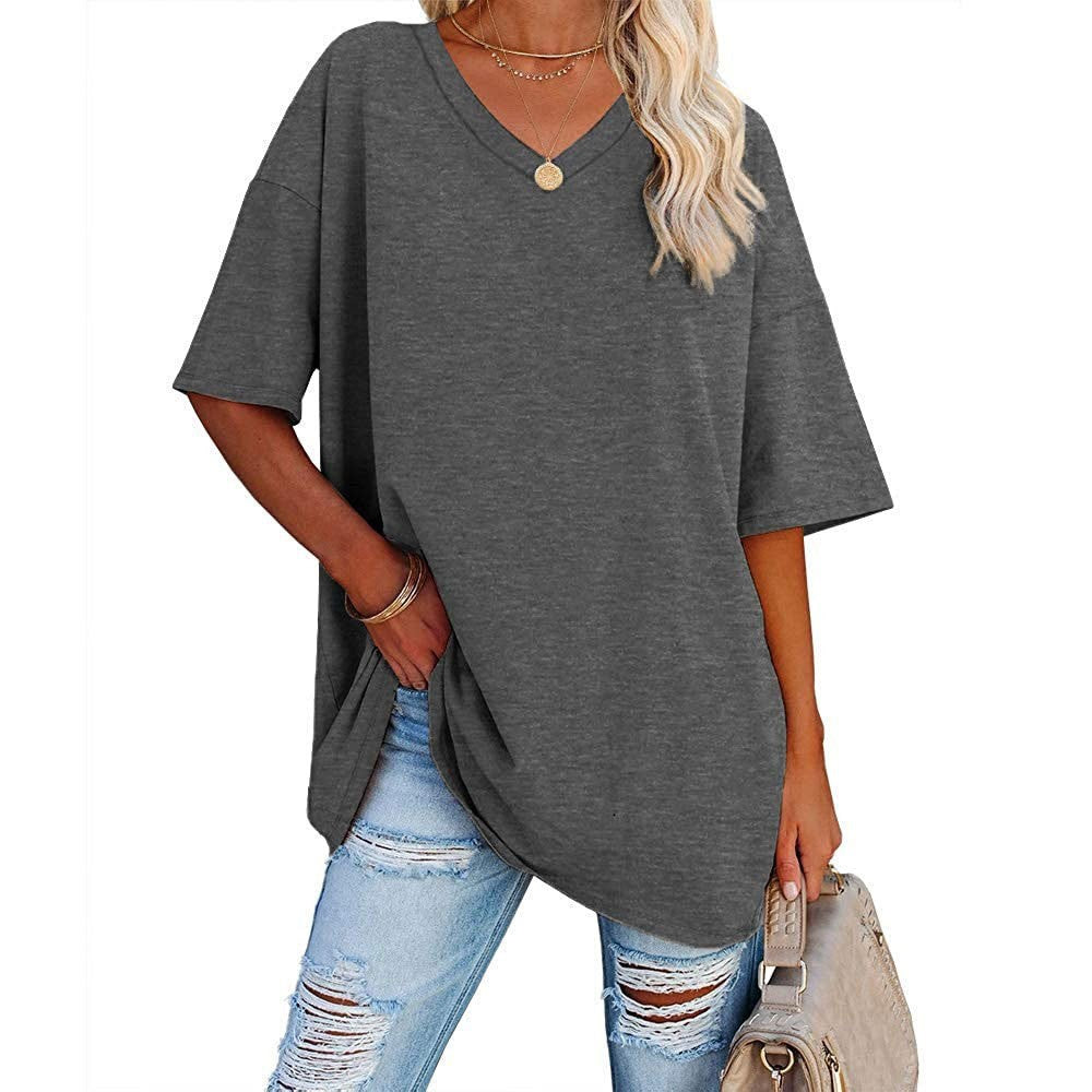 Women's Loose Half Sleeve Cotton Waist Blouses