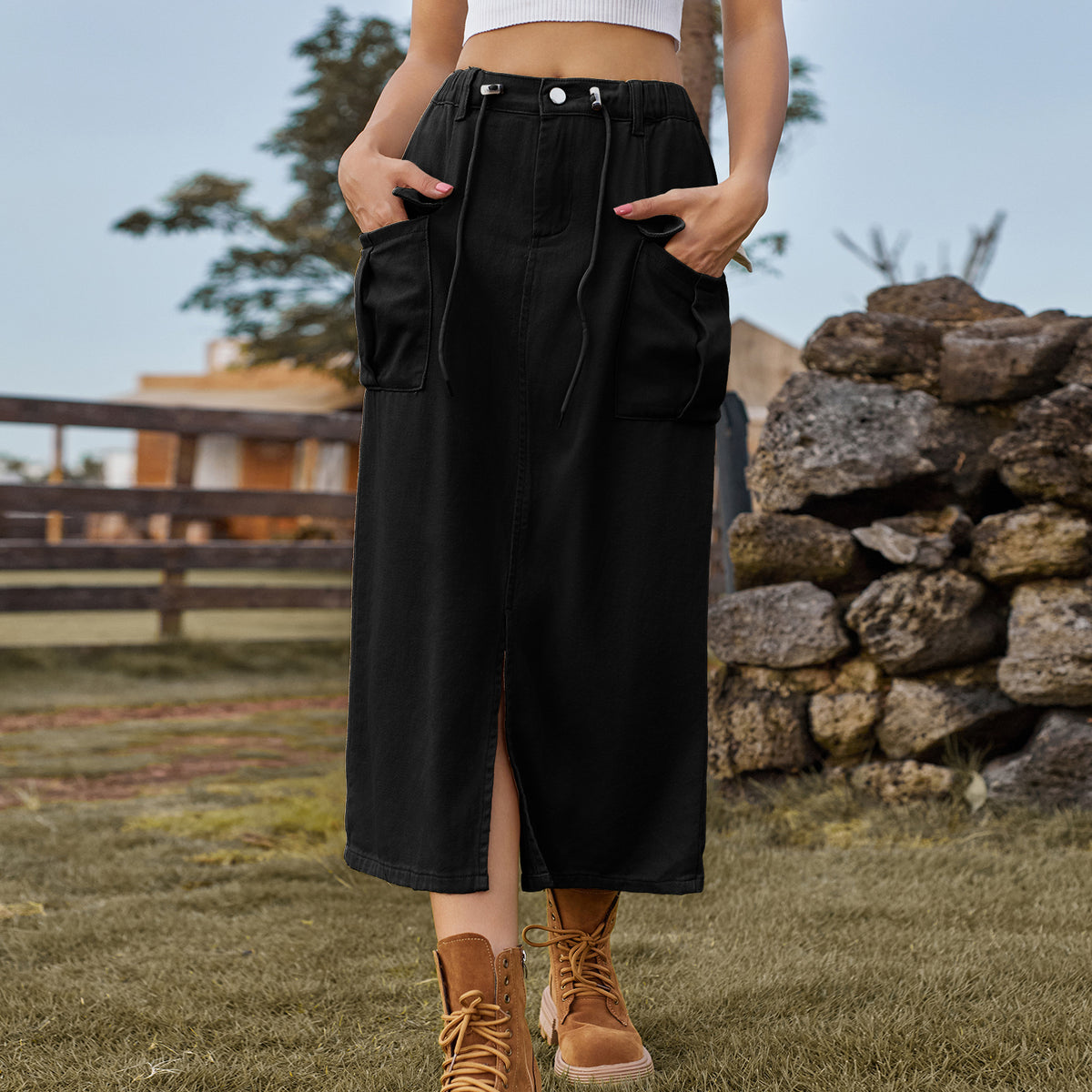 Innovative Women's Summer Washed Denim Split Skirts