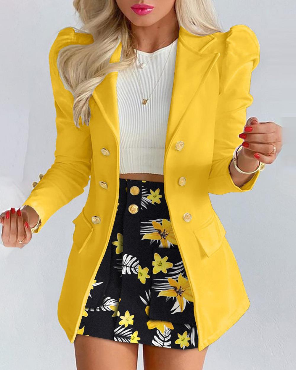 Women's Temperament Slim Fit Printed Two-piece Suits