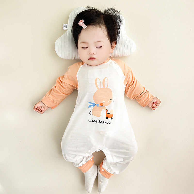 Conditioning Clothes Born Modal Breathable Long Sleeves Pajamas Jumpsuit, Climbing Suit