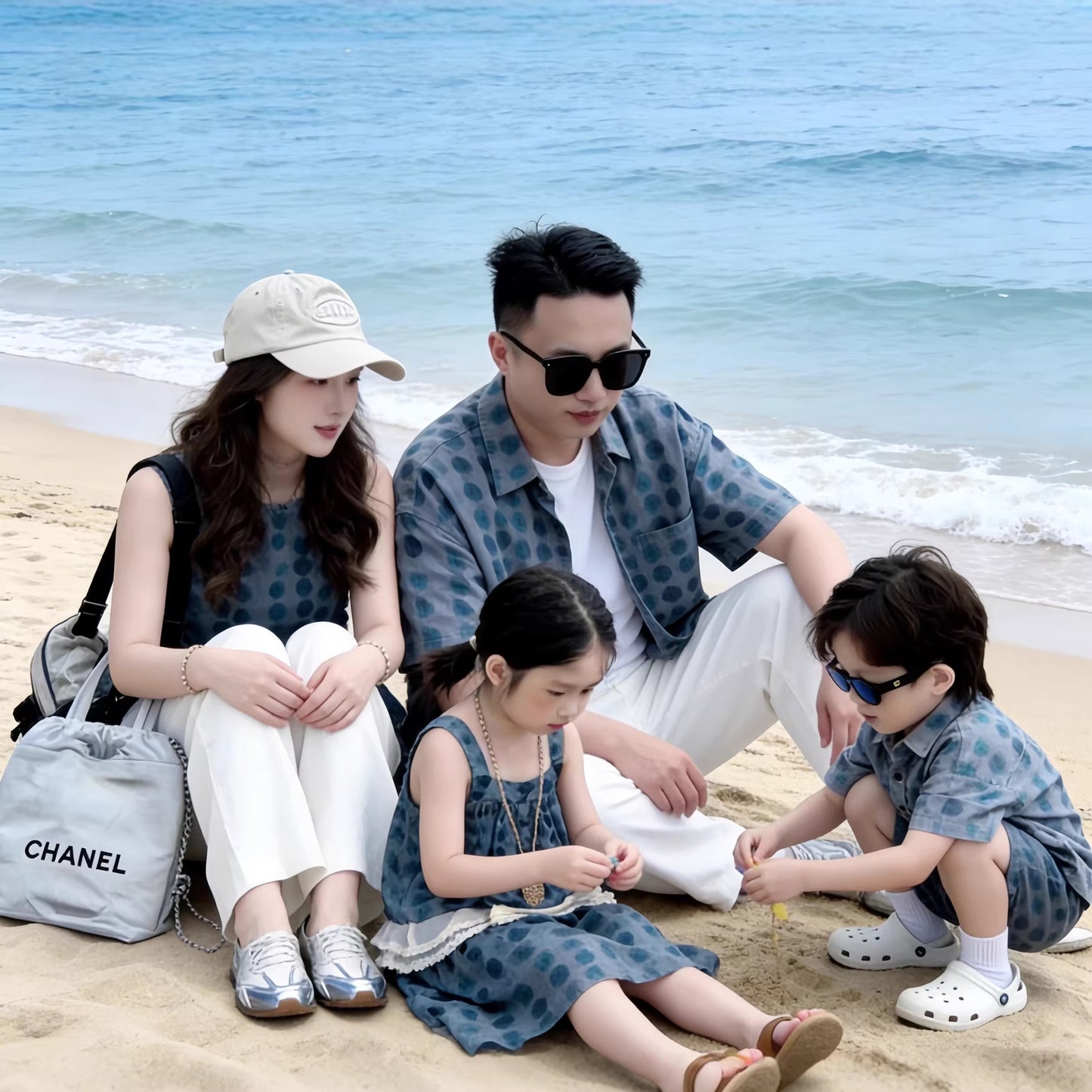 For Family Of Three Fashionable The Whole Parent-child Outfit