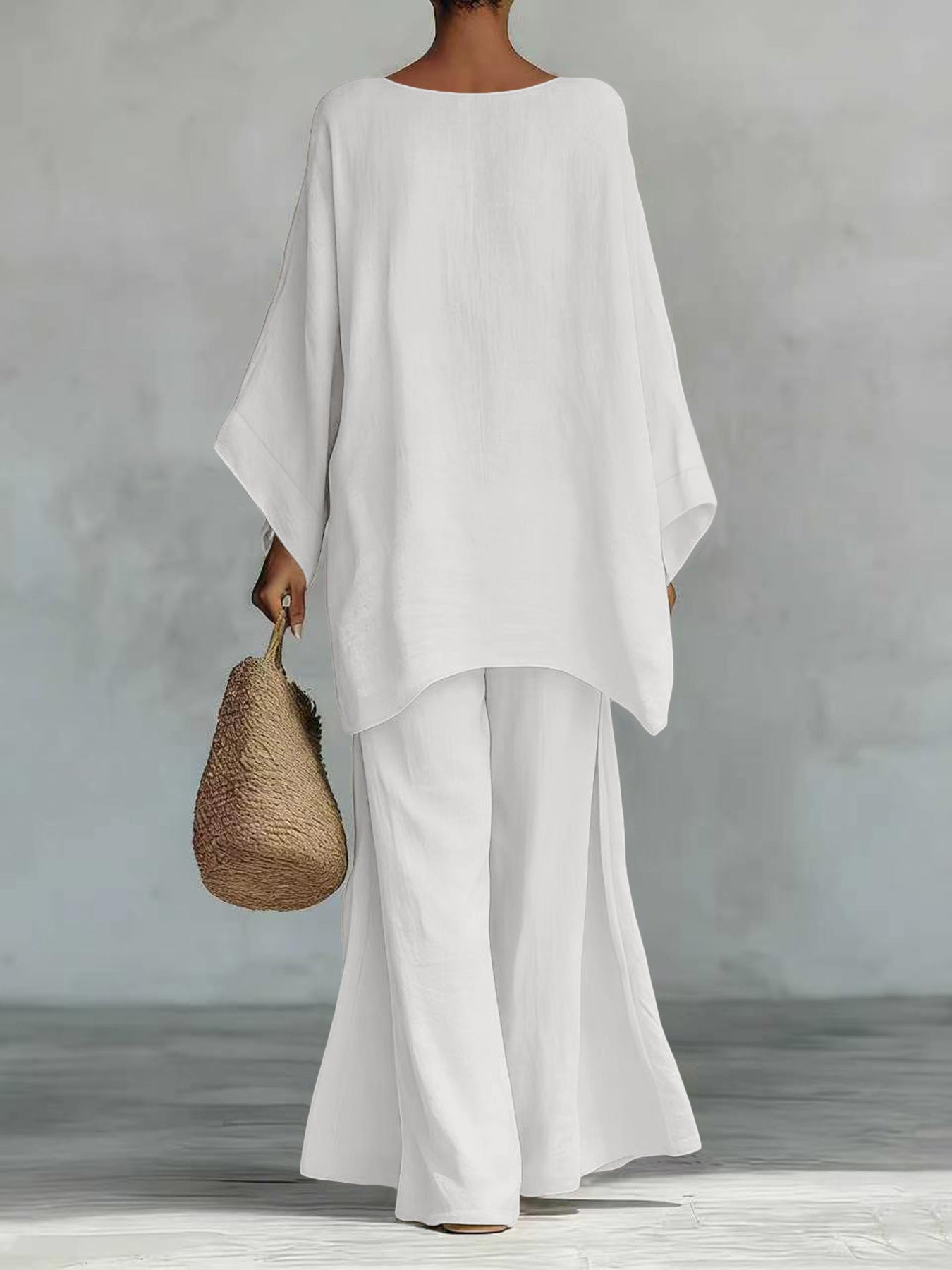 Women's Simple Loose Old Money Style Linen Blended Fashion Casual Suit