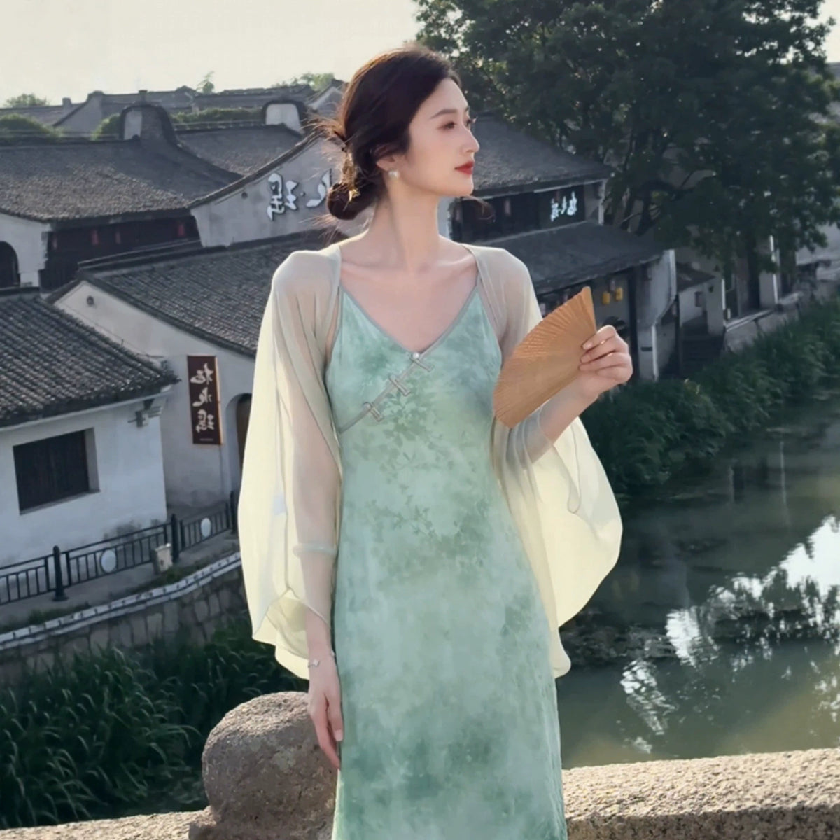 Summer Chinese Style Flab Hiding Shawl Loose Super Coats