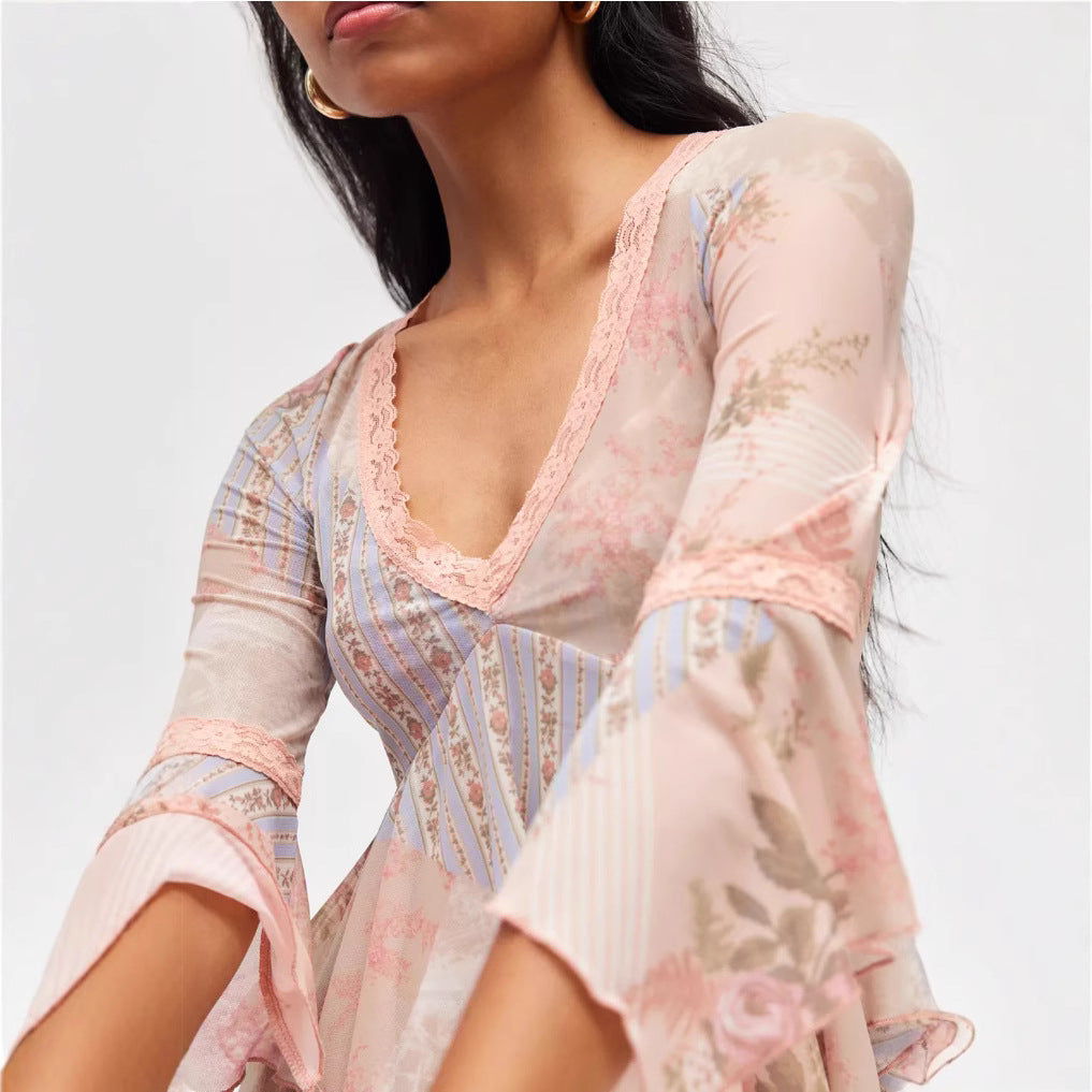 Atmosphere Korean Style Golden Ancient Early Blouse
