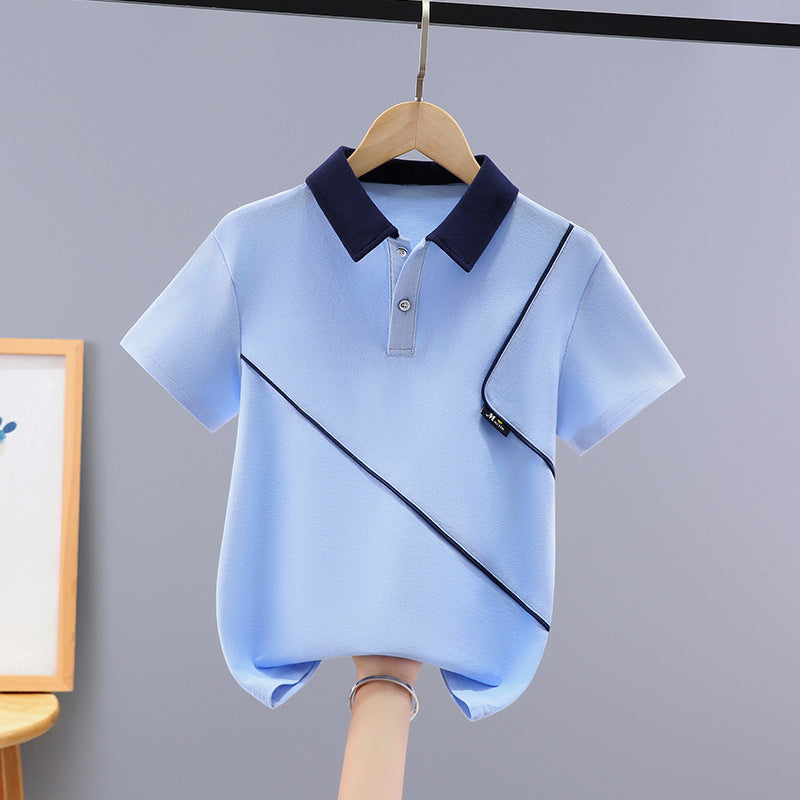 Children's Short-sleeved Cotton Lapel Half Sleeve Summer Shirt Children's T-shirt