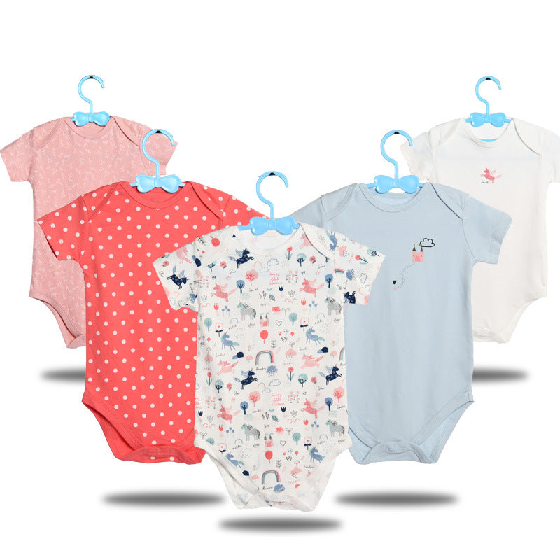 Class Jumpsuit Pure Cotton Summer Short-sleeved Clothes Born Thin Jumpsuit, Climbing Suit