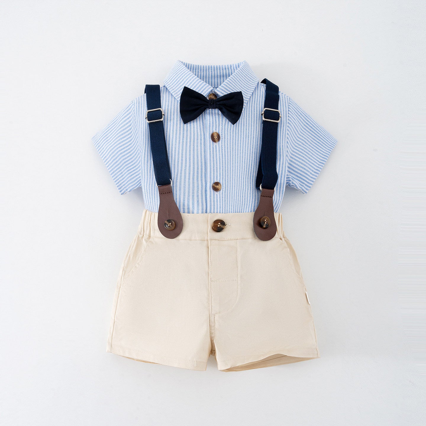 Children's Korean Style Little Master Overalls Dress Short Sleeve Children's Suit
