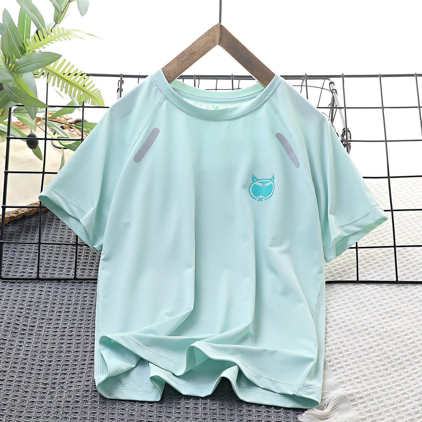 Sports Summer Top Nylon P Mesh Medium Big Four Needles Children's T-shirt