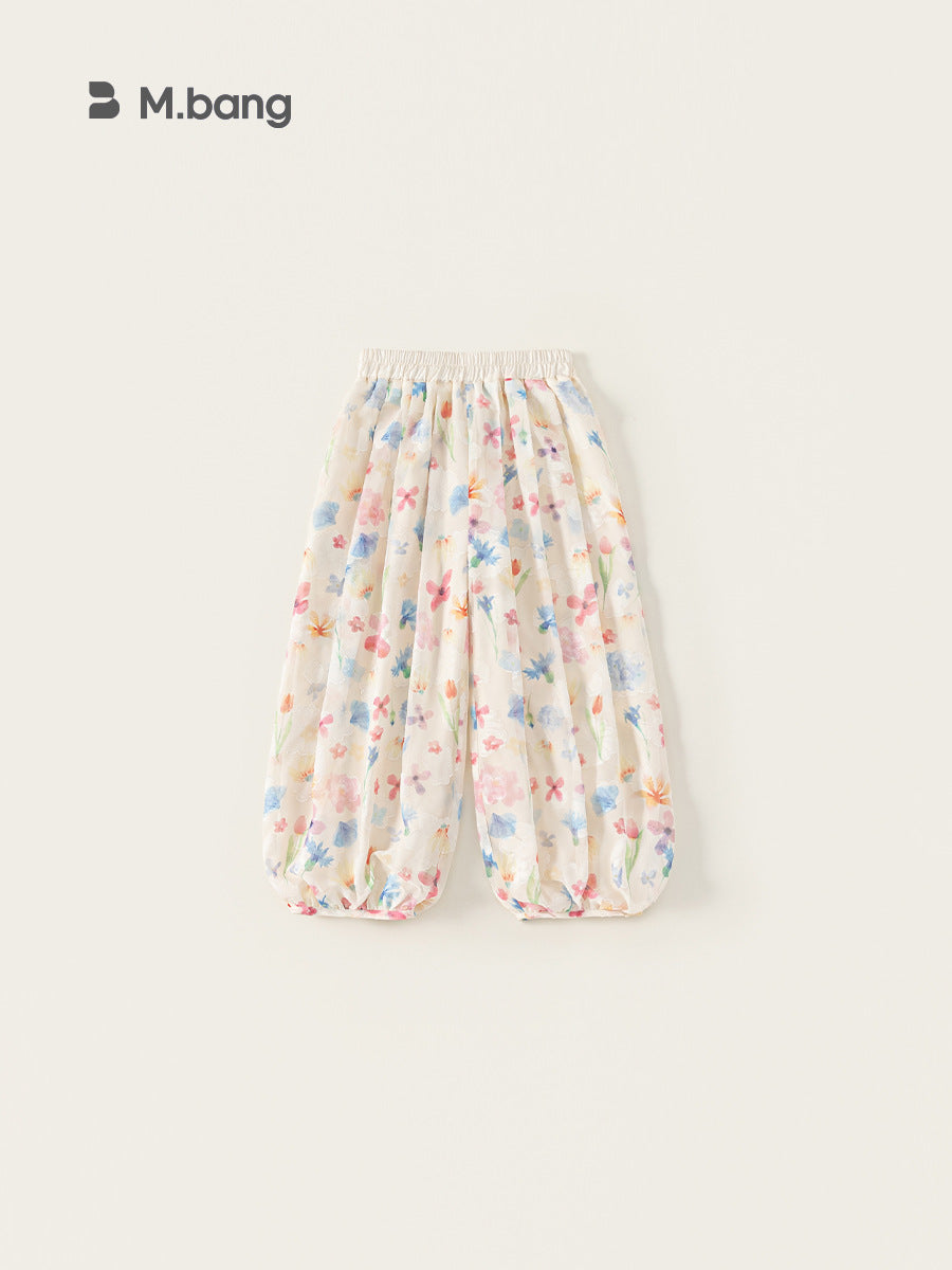 Children's Clothing Spring Flower Ankle Banded Colorful Anti Mosquito Children's Pants