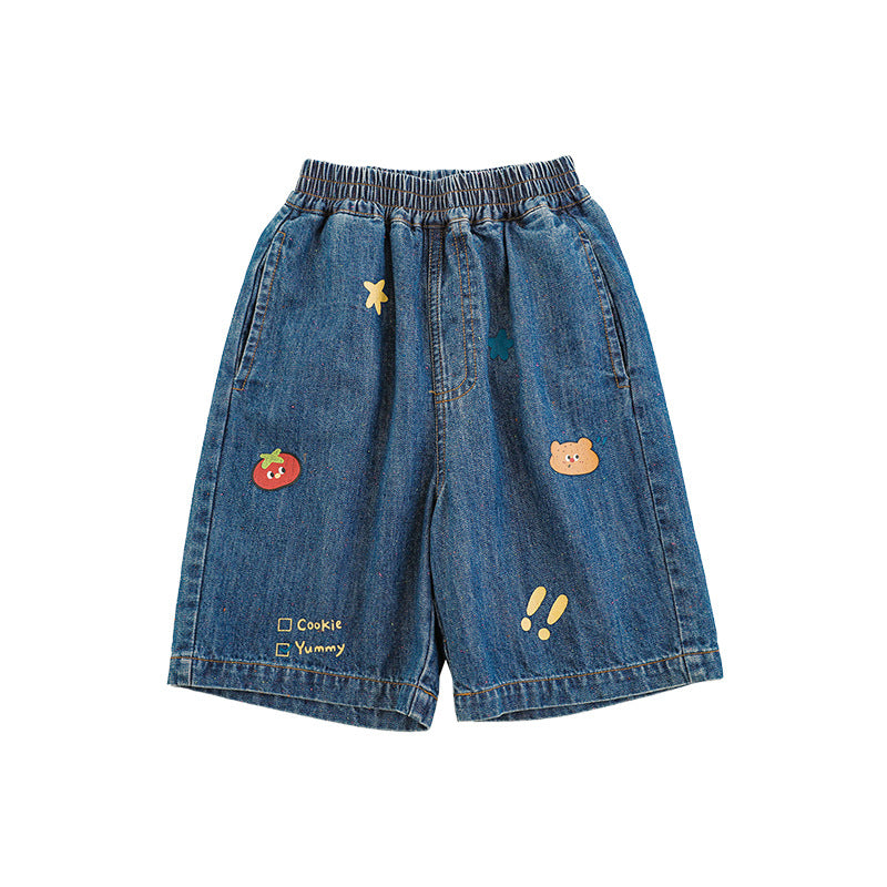 Lightweight Jeans Cute Hamburger Series Suit Children's T-shirt