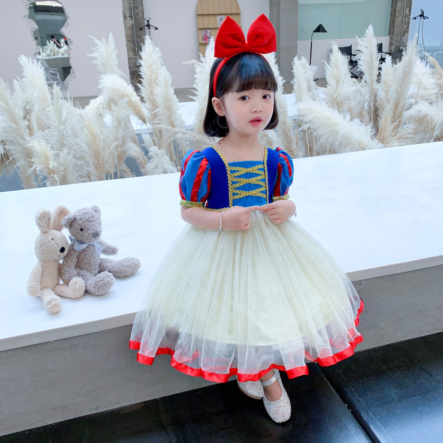 Summer Classic Color Matching Ball Gown Children's Dress