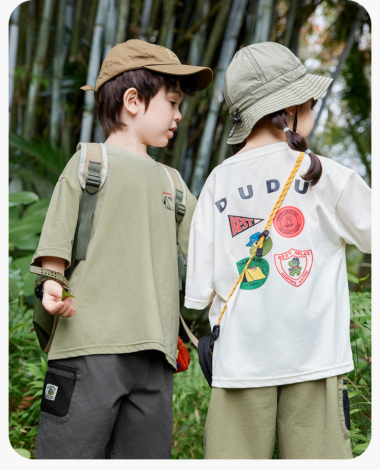 Children's Summer Cool Cartoon Short Sleeve Home Clothing Children's T-shirt