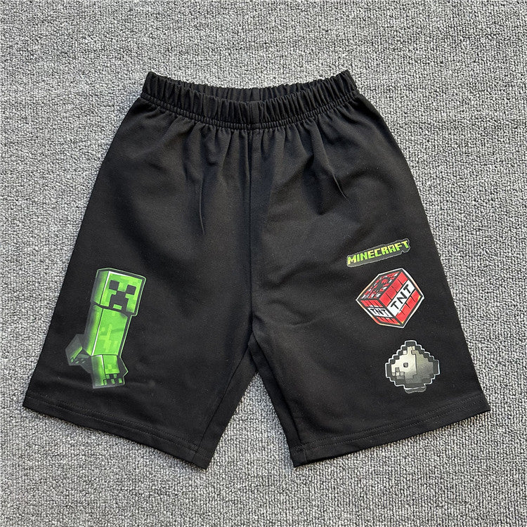 Children's Daily Order Summer My World Game Theme Short-sleeved Can Match Children's T-shirt