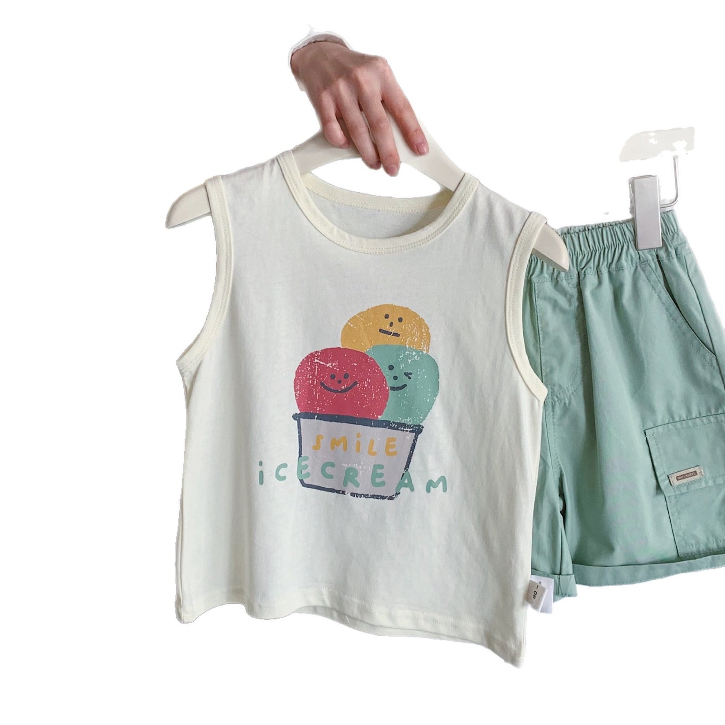 Children's Summer Ice Cream Vest Two-piece Set Children's Suit