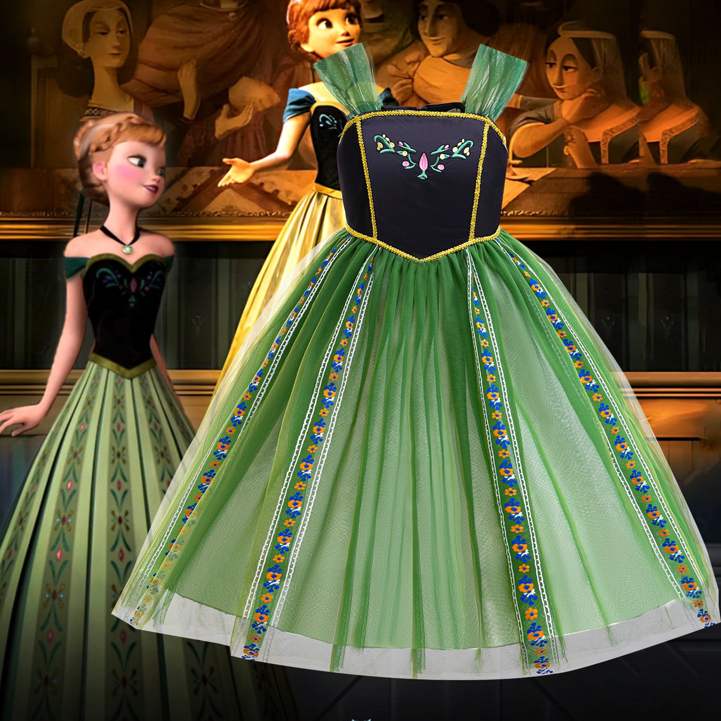 Frozen Princess Anna Tulle Skirt Performance Stage Children's Dress