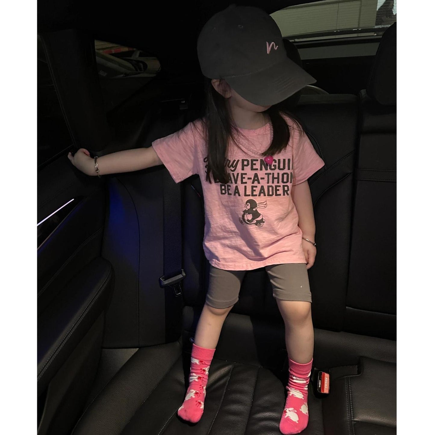 Cartoon Printed Short-sleeved T-shirt Gray Cycling Children's Suit