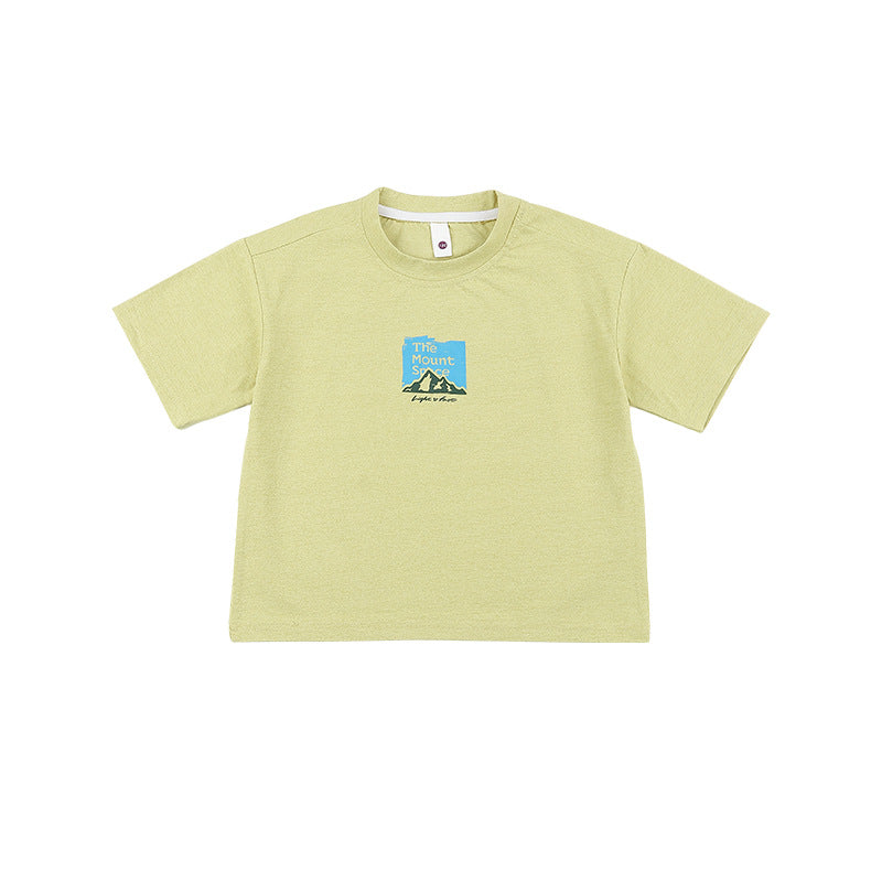Children's Short-sleeved Summer Moisture Absorption Breathable Round Children's T-shirt