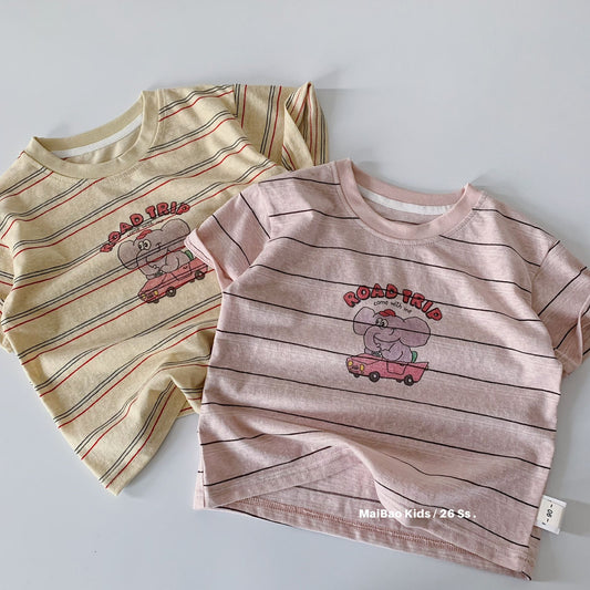 Children's Short-sleeved Summer Cartoon Printed Round Neck Pullover Children's T-shirt