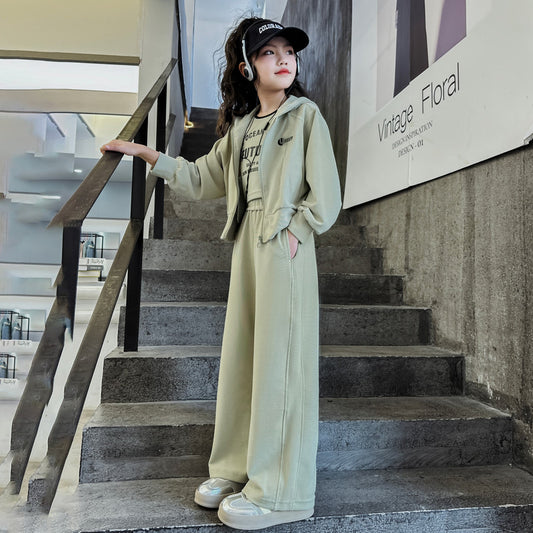 Women's Spring Fashionable Korean Style Teens Coat Sports Children's Suit