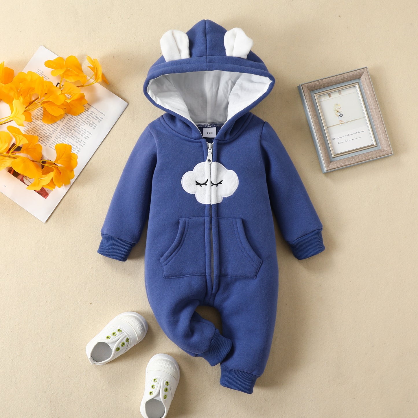 Love Romper Year Old Bowknot Zipper Sweater Strawberry Jumpsuit, Climbing Suit