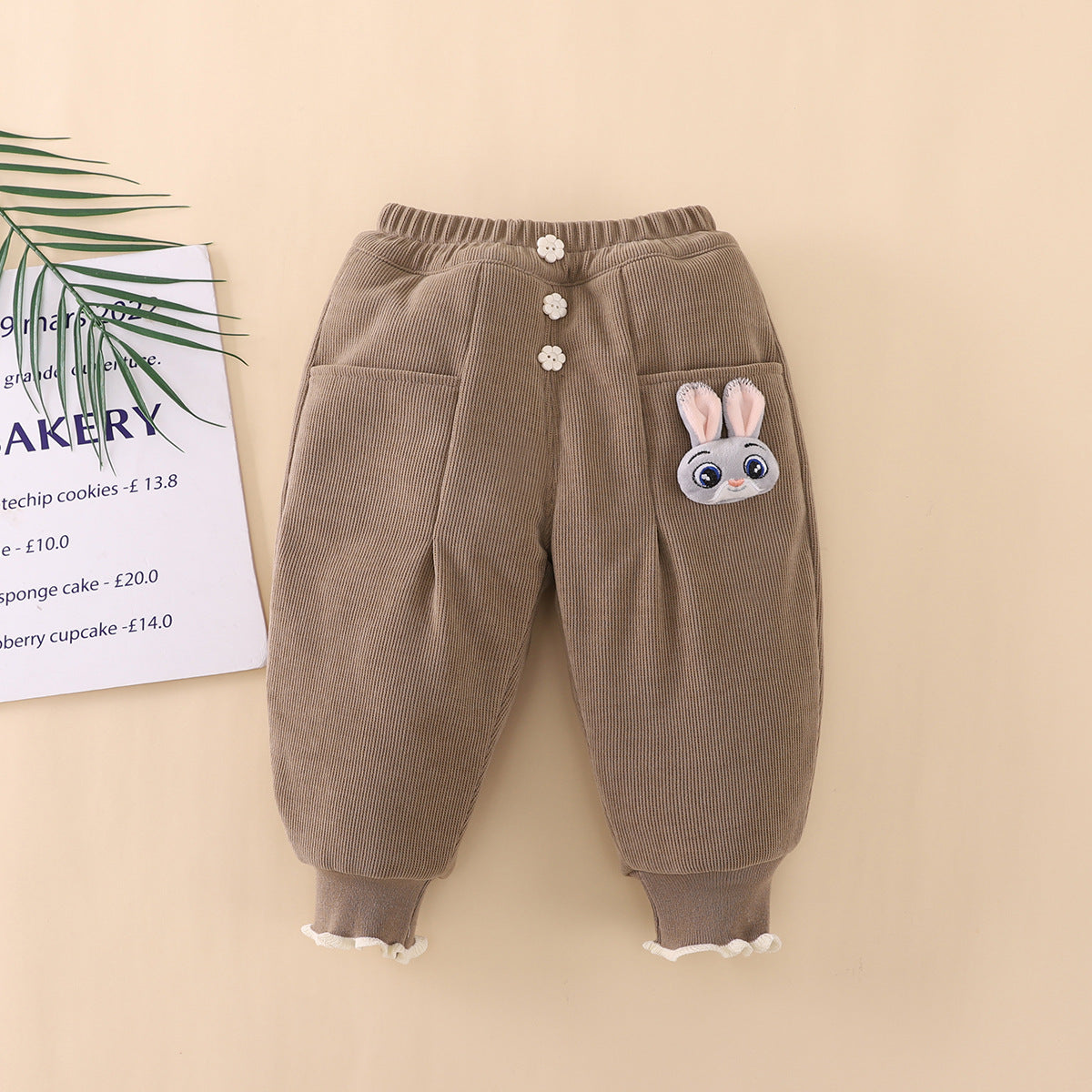 Children's Fleece-lined Thickened Cotton Western Style Outer Children's Pants