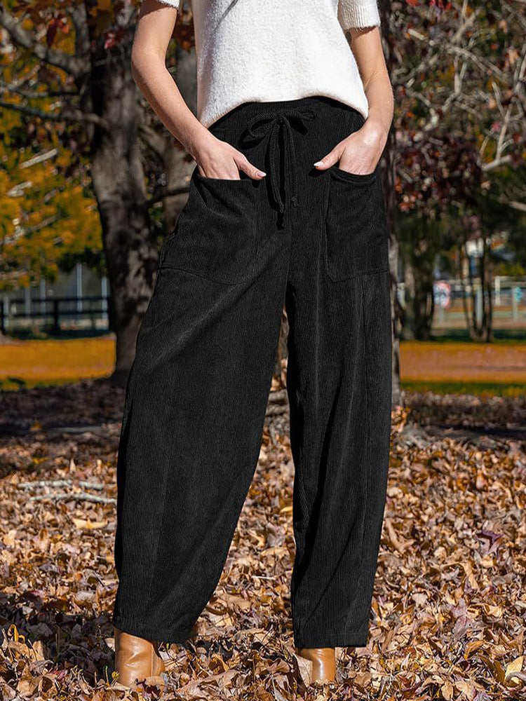 Women's Corduroy Harem Loose Wide Leg Leisure Clothing