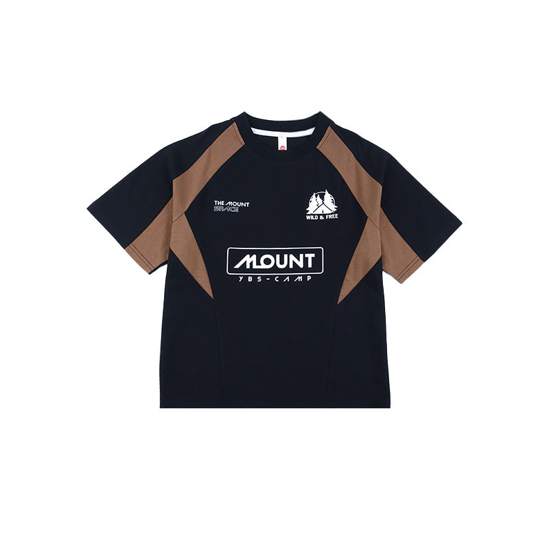Children's Clothing Summer Contrast Stitching Short Sleeves Children's T-shirt