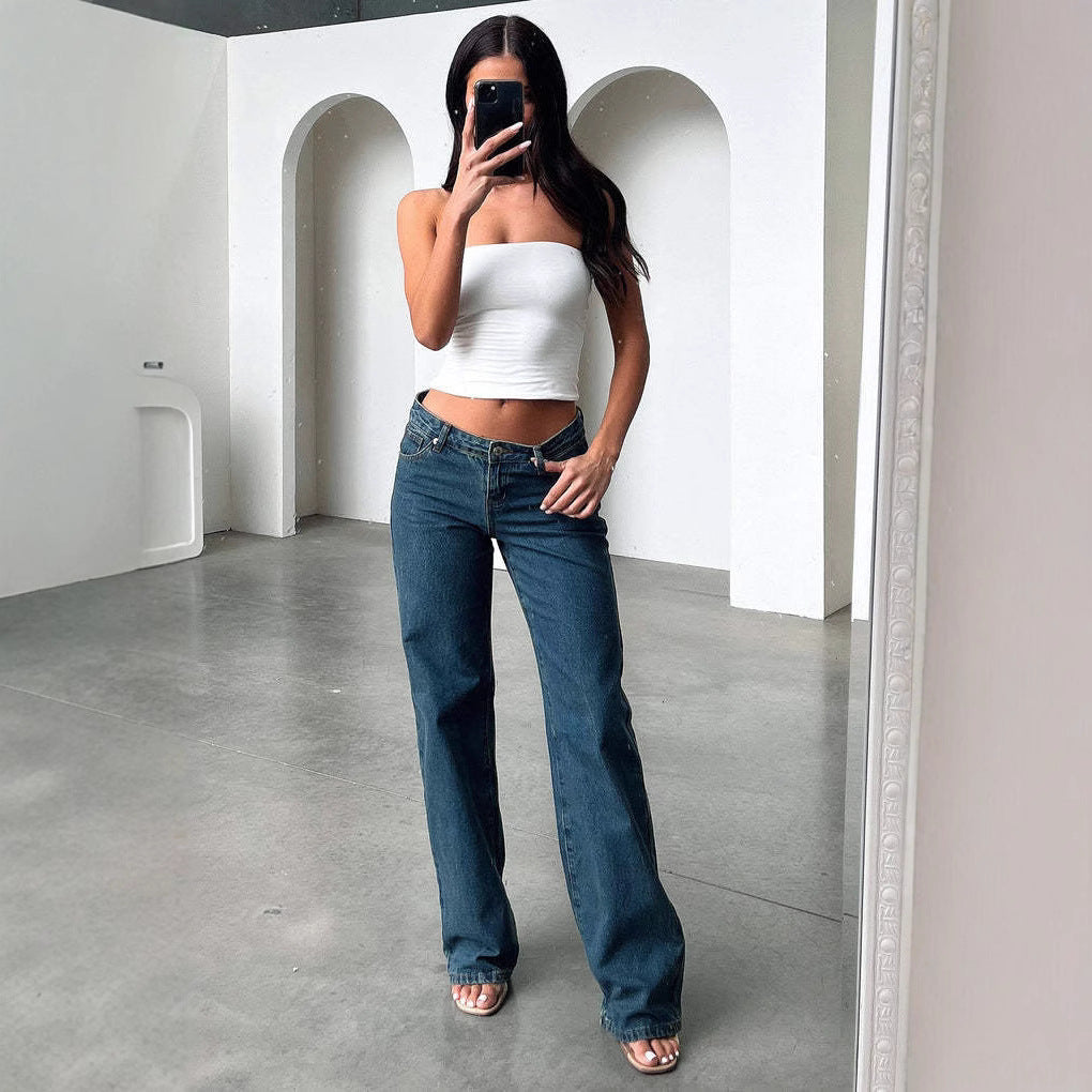 Low Waist Fashion Retro Loose Denim Women's Jeans