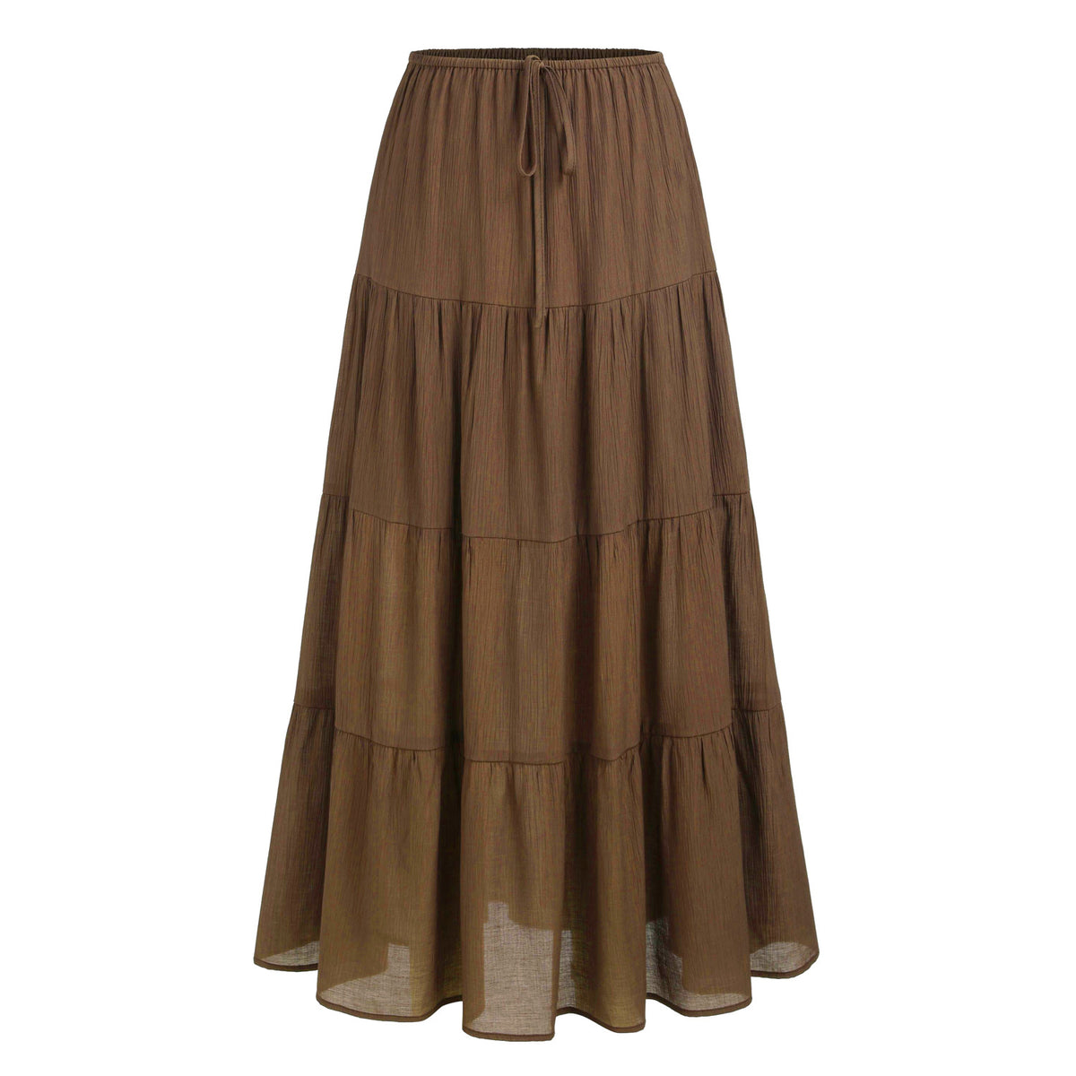 Women's Cotton High Waist Elastic Large Swing Loose Patchwork Long Skirts