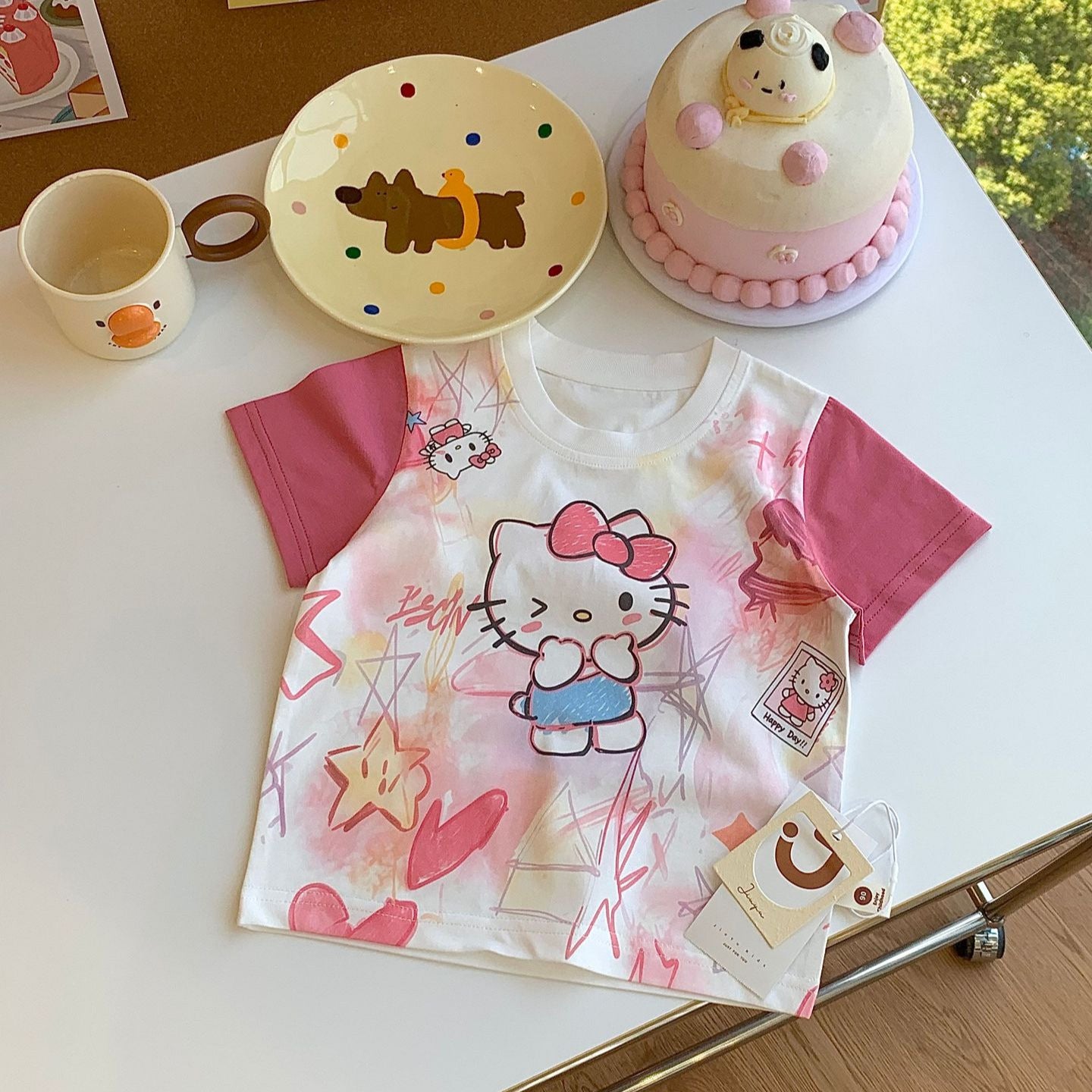 Summer Cartoon Printed Cotton Fashionable Short Sleeve Children's T-shirt