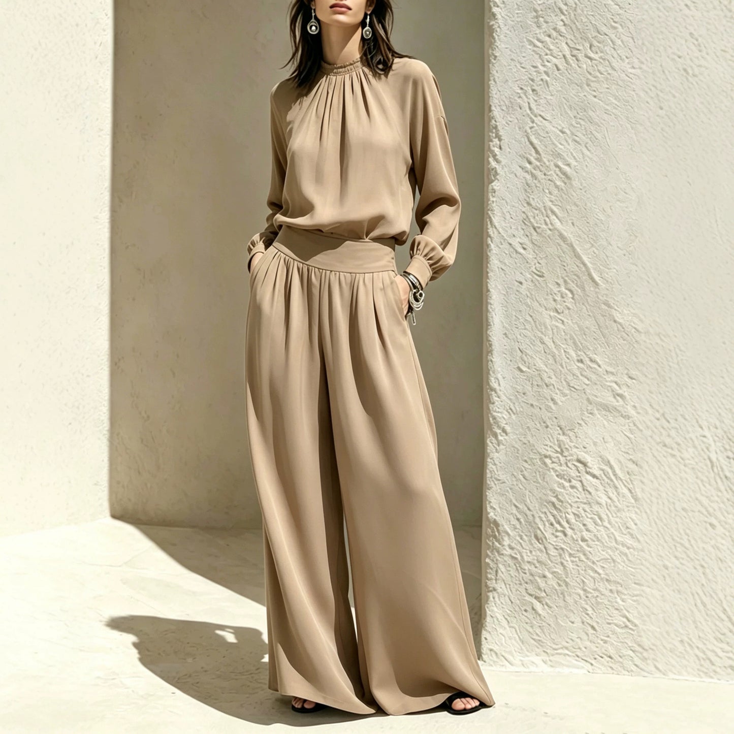 Women's Autumn High-grade Stand Collar Wear Loose Fashion Casual Suit
