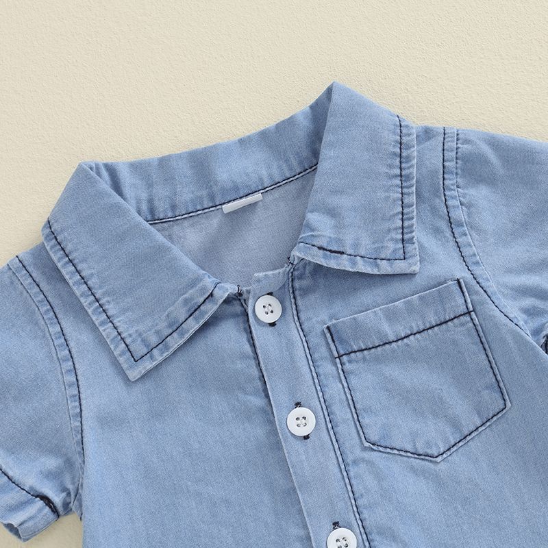 Clothes For Babies Summer Boys Denim Jumpsuit Infant Super Cute Jumpsuit, Climbing Suit
