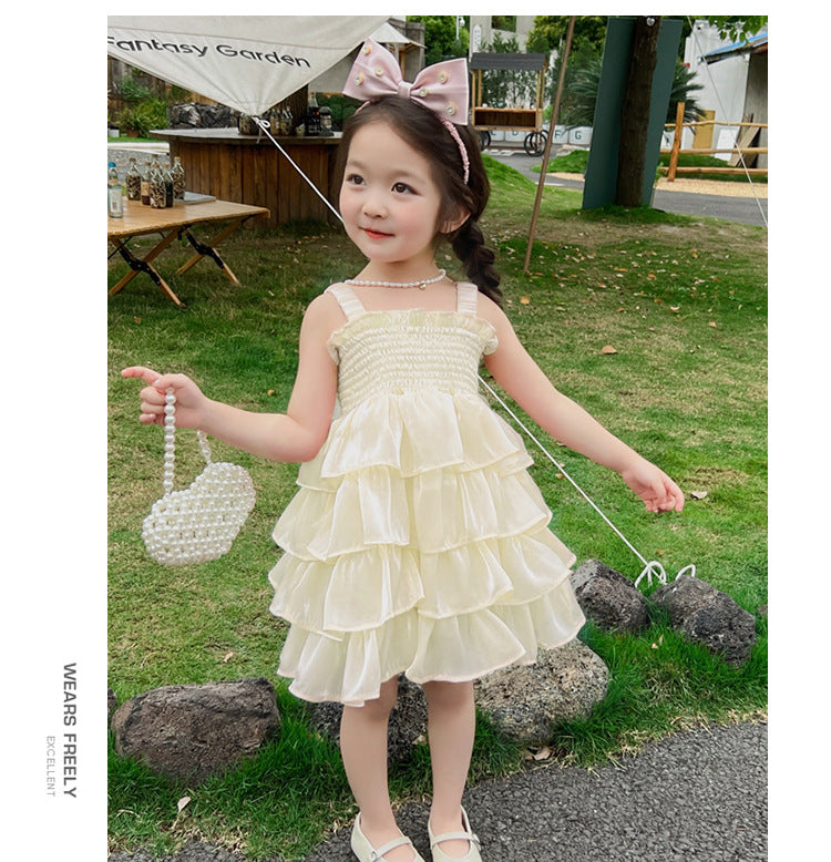 Children's Skirts Summer Western Style Clothing Cake Braces Skirt Children's Dress