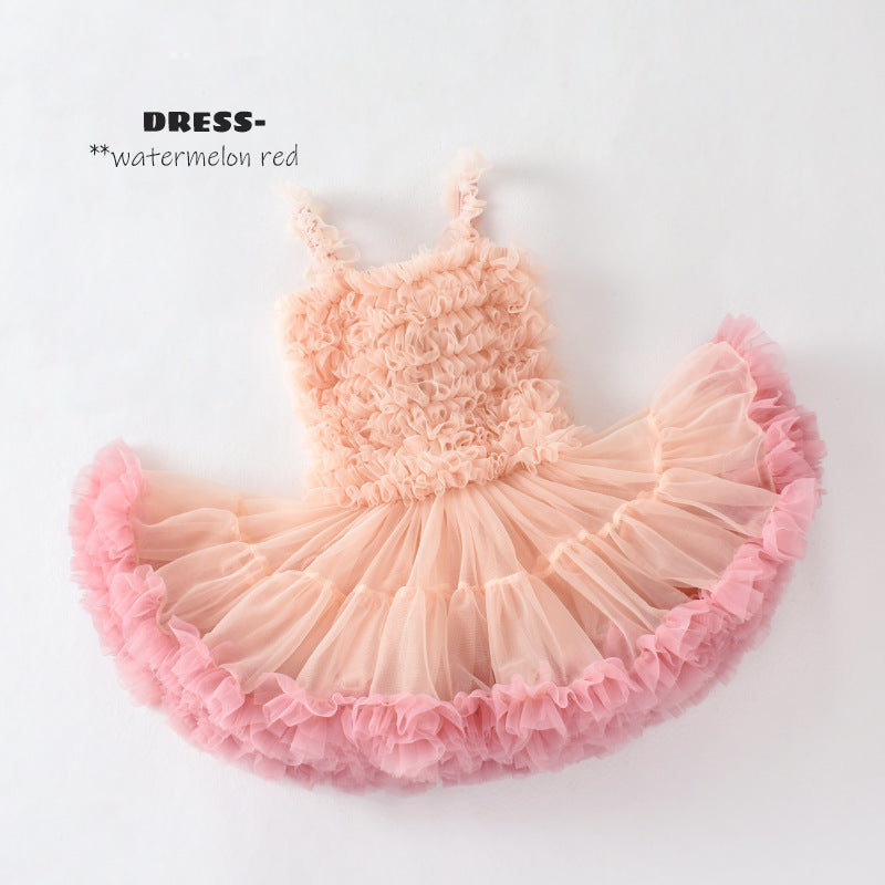 Children's Upgrade Super Fluffy Birthday Gifts One-piece Rainbow Children's Dress